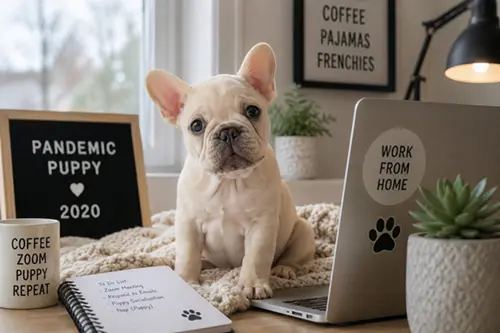 French Bulldog puppy attending puppy training and socialization classes