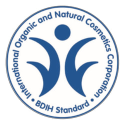 Label für Naturkosmetik von BDHI Cosmos Standard