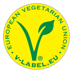 Label für vegane + vegetarische Produkte