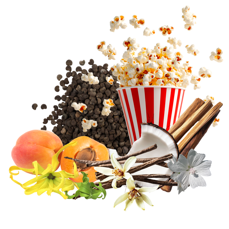 Duft Komposition mit Popcorn, Ylang Ylang, Vanille, Pfirsich