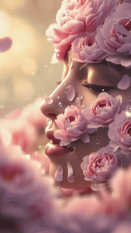 gesicht mit rosen - rosenwasser 