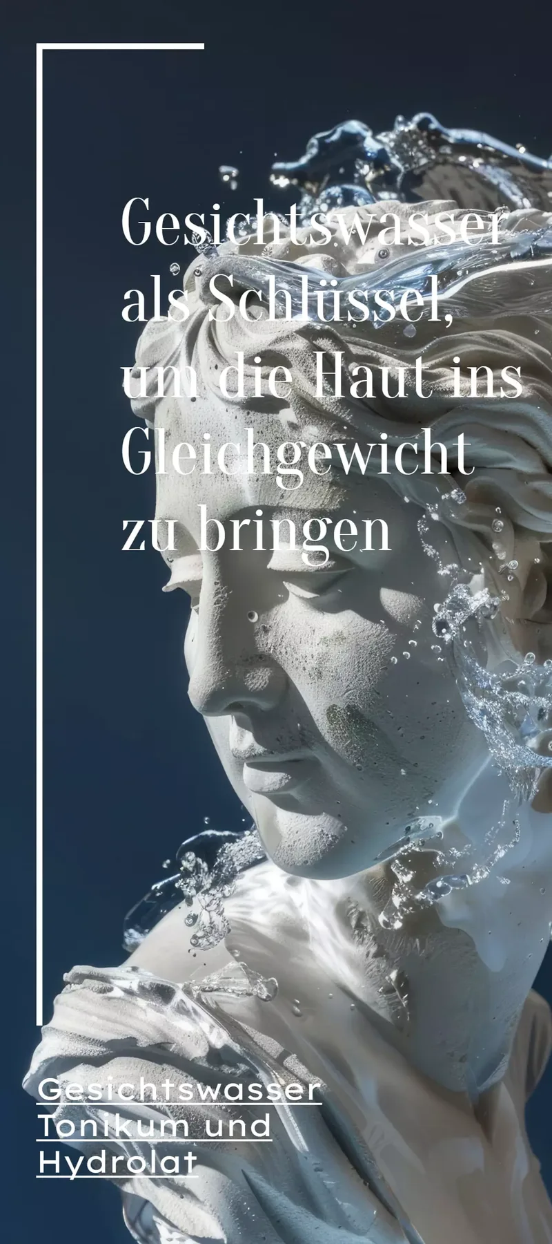 Thema Gesichtswasser, Skulptur, Hautpflege Zitat