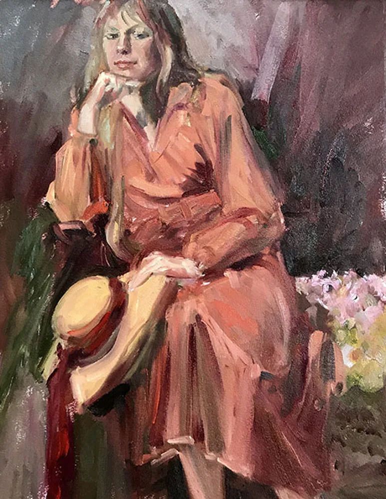 Heidi with Straw Hat by Kathleen Lack