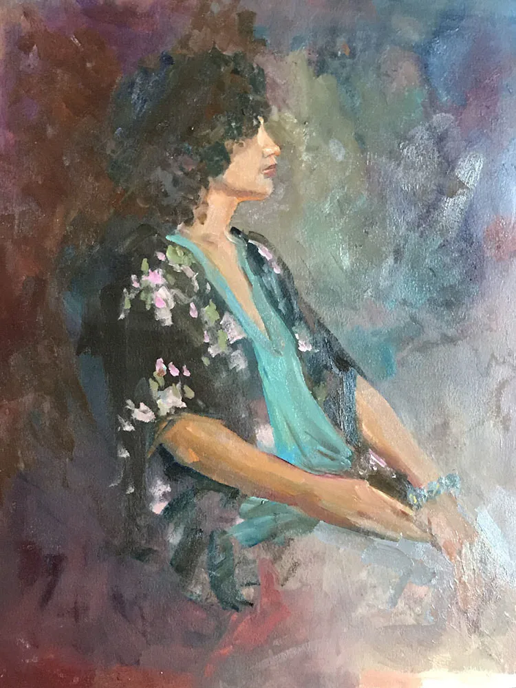 Rosie in Black Kimono by Kathleen Lack
