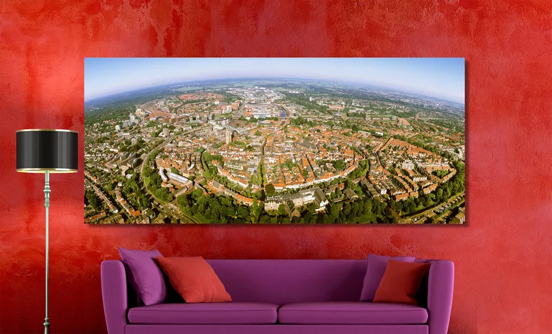 Amersfoort op Canvas 200 x 90 cm met 2 cm Spieraam