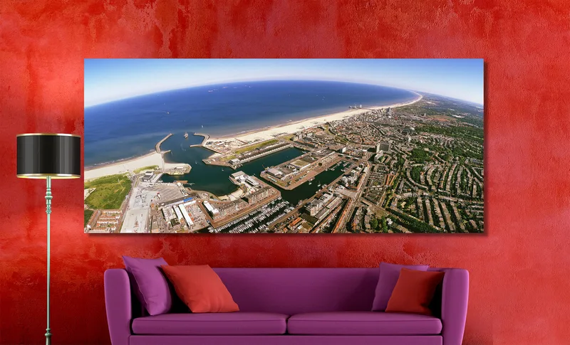 Scheveningen op Canvas 200 x 90 cm met 2 cm Spieraam