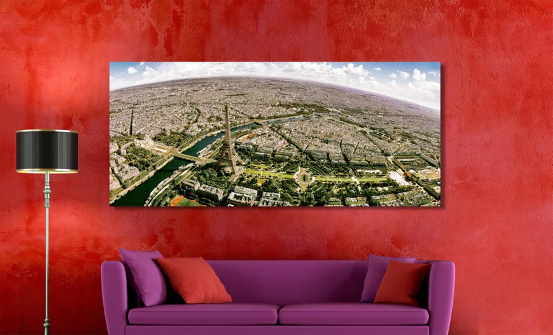 Parijs op Canvas 120 x 50 cm cm met 2 cm Spieraam