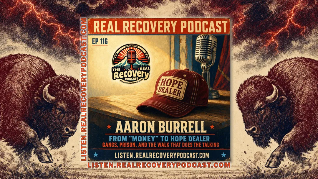 Aaron Burrell, a man in long-term recovery and a peer support worker, joins hosts Julie and Peter on Episode 116 of the Real Recovery Podcast to share his journey from a Salem, Oregon gang heritage and two prison bids to a life of service in Portland.