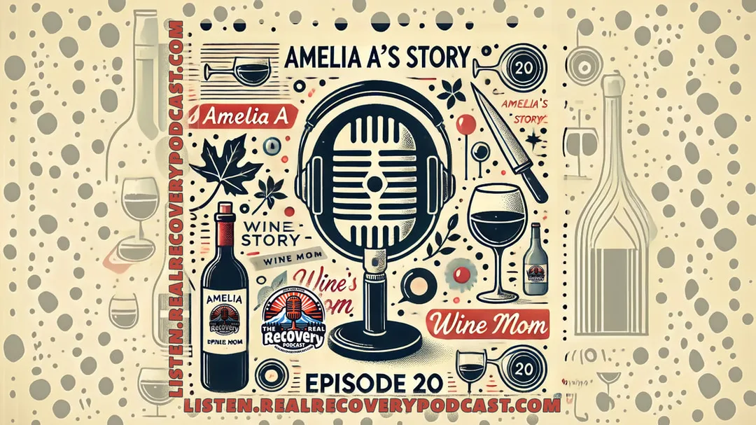 Amelia A recovery story, wine mom to sobriety, addiction recovery journey, mutual aid in addiction recovery, Real Recovery Podcast episode 20