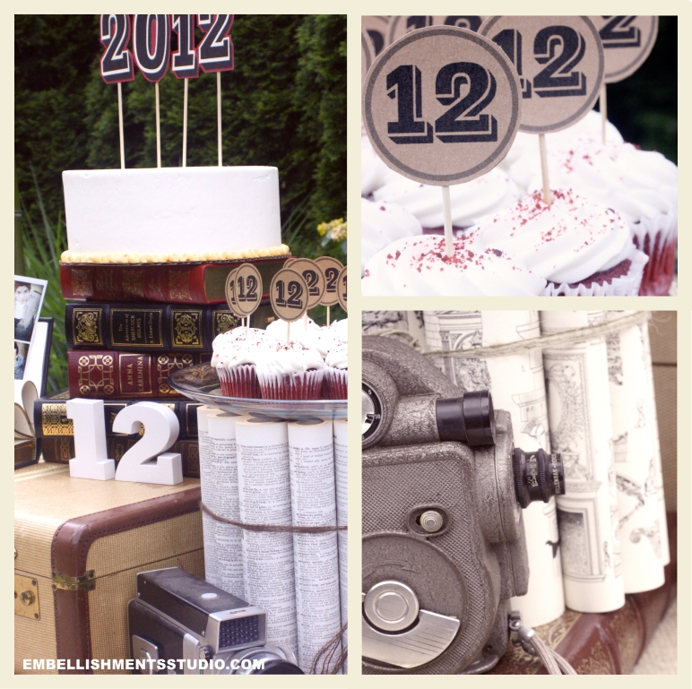 Graduation Party ideas using vintage goods.  Cake table ideas.