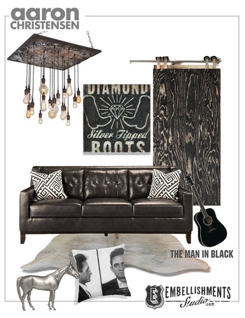 Johnny Cash inspired decor mood board