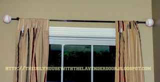 How to make baseball finial curtain rods.