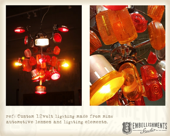 Building a custom automobile part chandelier was a great challenge.