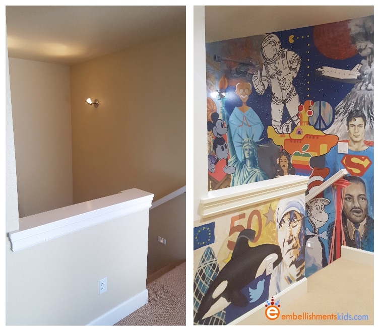 Mural of historical timelines using events, people and pop culture references - By Aaron Christensen