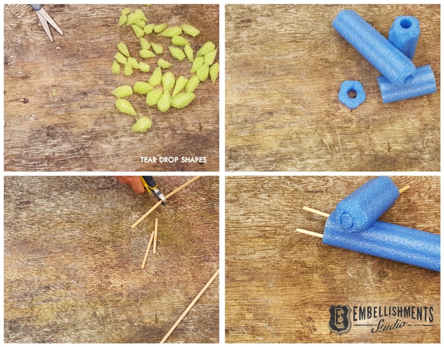 DIY- Do it yourself cactus garden craft using fun noodles and pool kick boards.  