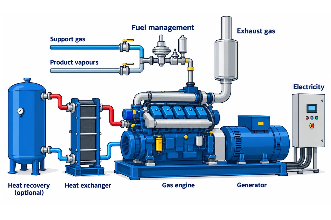 Vapour Processing System with heat exchanger and heat recovery