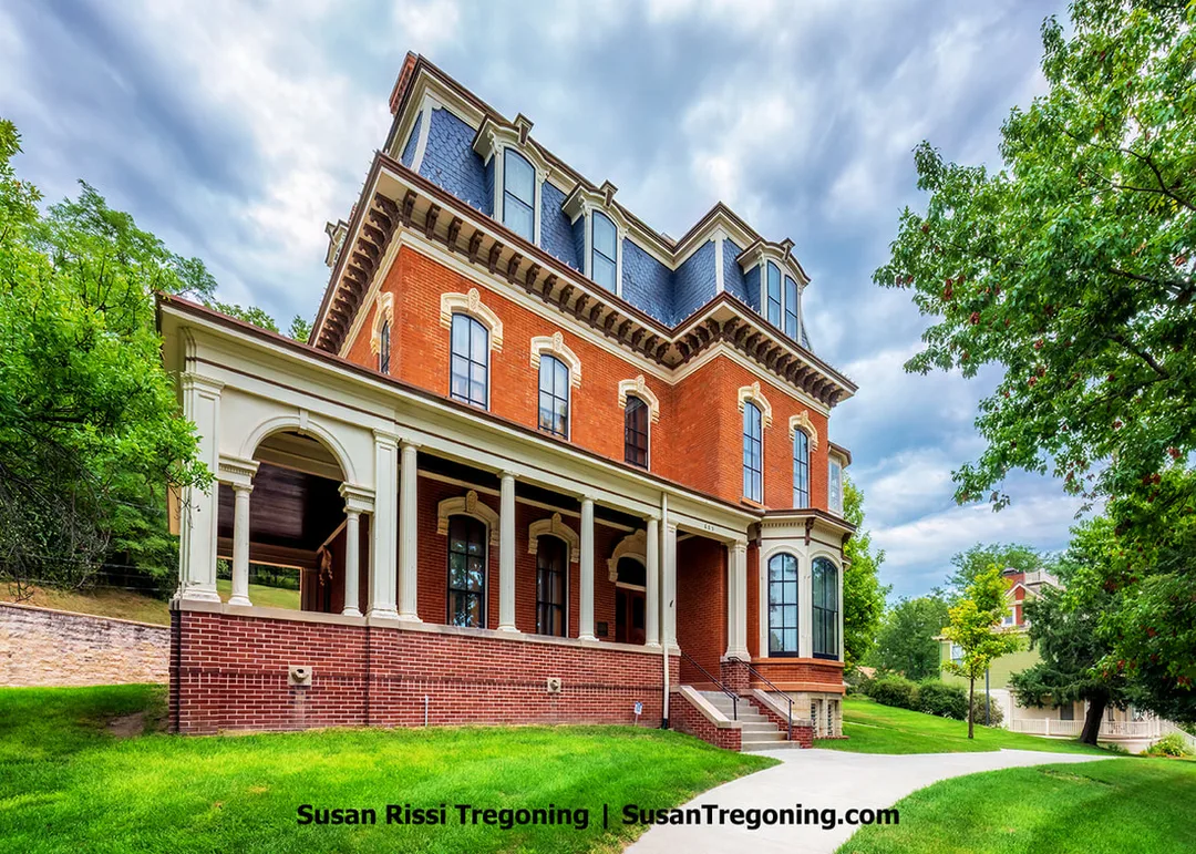 Built in 1869, the Second Empire-style General Dodge House in Council Bluffs, Iowa, was the home of General Grenville M. Dodge. Today, it is a National Historic Landmark and museum home. 