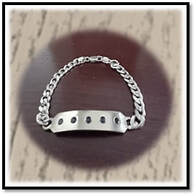 Main page item thicker silver & 5 x round sapphire bracelet $850A