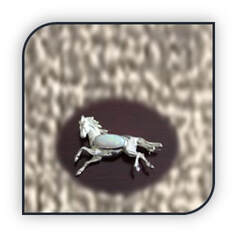 Main page item silver & oval solid opal prancing horse brooch $500B