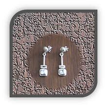 Main page item silver rod & square cubic swing earrings $200B