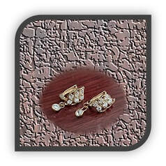 Main page item 14ct yellow gold & cubic earrings $800A