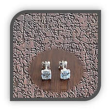 Main page item silver & round blue zircon studs $150I