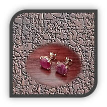 Main page item 9ct yellow gold & round Indian ruby studs $1100A