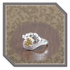 Main page item fancy silver & round yellow cubic ladies ring $140C