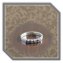 Main page item silver & 5 x round sapphire ladies ring $180C