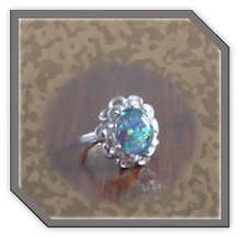 Main page item fancy silver & oval opal triplet ladies ring $250A