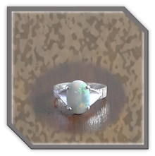 Main page item silver & oval solid opal ladies ring $280A
