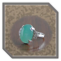 Main page item silver large nephrite & cubic ladies ring $300C