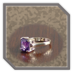 Main page item 9ct yellow gold & octagonal amethyst ladies ring $700B