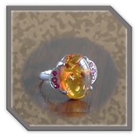 Main page item silver large amber & six ruby ladies ring $750A