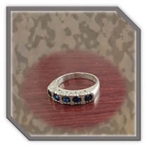 Main page item silver & five sapphire ladies ring $750B