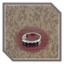 Main page item 9ct white gold & 5 x round sapphires ladies eternity ring $750D