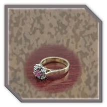 Main page item 18ct yellow gold diamond & ruby ladies ring $3000E