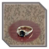 Main page item 14ct yellow gold cubic & teal sapphire ladies ring $4000A