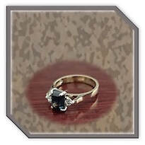 Main page item 18ct yellow gold diamond & teal sapphire ladies ring $5500B