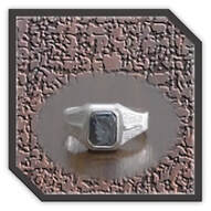Main page item men's silver & haematite warrior head ring $220C