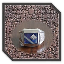 Main page item men's silver & stone-set synthetic sapphire mother-of-pearl ring $250AN