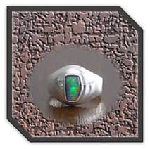 Main page item men's silver & free-form opal triplet ring $280D