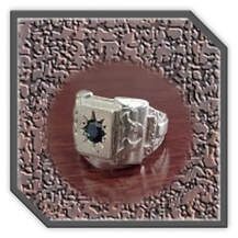 Main page item men's larger silver & round natural sapphire ring $400H