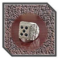 Main page item men's extra-large silver & 5 dice face sapphire ring $1000D