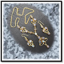 Main page item gold-plated silver & moonstone necklace with earrings $2800A