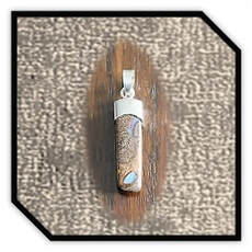 Main page item silver capped boulder opal tube pendant $140A