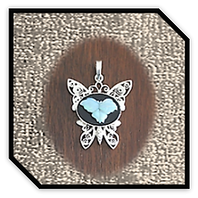 Main page item silver filigree butterfly & oval opal on onyx butterfly cameo pendant $400A