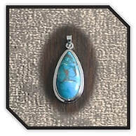 Main page item silver & pear-shaped turquoise pendant $400B