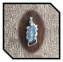 Main page item fancy silver edge & free-form opal triplet pendant $400G