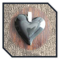 Main page item silver loop & large heart shaped obsidian pendant $500D